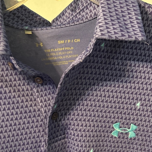 Under Armour Men's Blue Patterned Polo Shirt - Picture 2 of 3